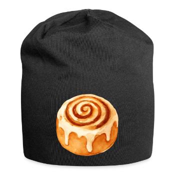 Zimtschnecke in Aquarell - Jersey-Beanie - Schwarz - Vorne
