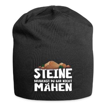 Garten Steingarten Pflanzen Gärtner Gartenarbeit - Jersey-Beanie - Schwarz - Vorne
