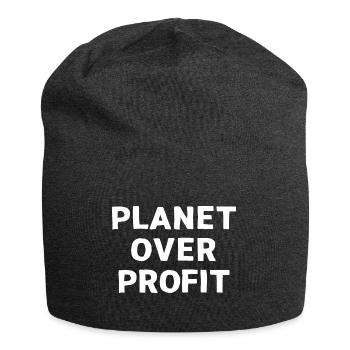 Planet over profit - Jersey Beanie - charcoal grey - Front