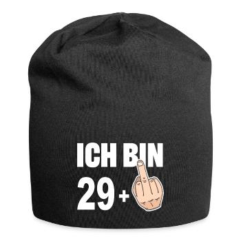 Ich bin 29 + Mittelfinger, keine 30 Jahre alt - Jersey-Beanie - Schwarz - Vorne