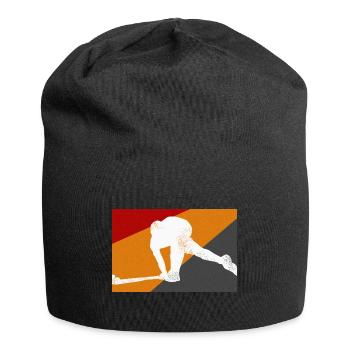 Joueur de hockey - Bonnet en jersey - noir - Devant