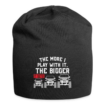 the more i play with the bigger it gets - Jersey Beanie - black - Front