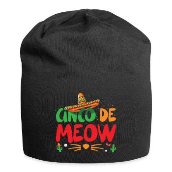 Funny Cinco De Mayo Costume Cinco De Meow - Jersey Beanie - black - Front