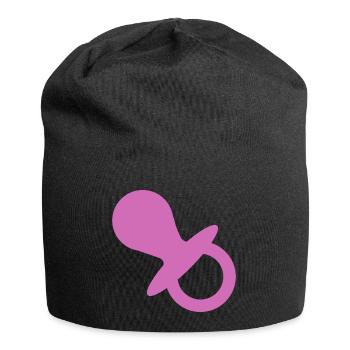 Schnuller Geschenk Schwangerschaft Kleinkind Baby - Jersey-Beanie - Schwarz - Vorne