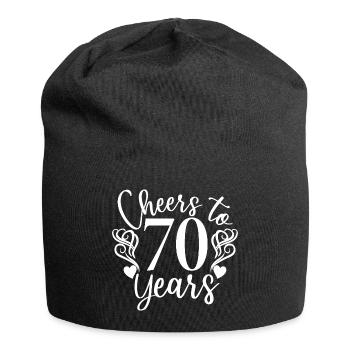 Cheers To 70 Years 70th Birthday Anniversary - Jersey Beanie - black - Front