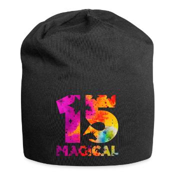 MAGICAL 15. GEBURTSTAG EINHORN - Jersey-Beanie - Schwarz - Vorne