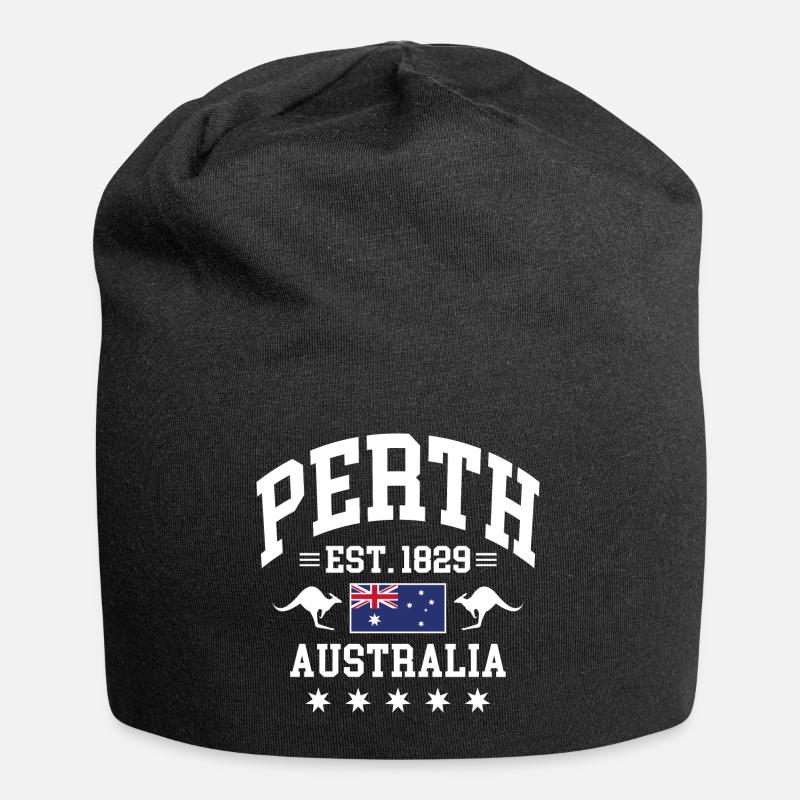 Perth - Jersey-Beanie - Schwarz