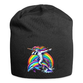 Drôle Dabbing Licorne Fermier Amoureux des animaux Dab - Bonnet en jersey - noir - Devant