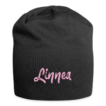 Linnea,name,handwriting,pink,font - Jersey Beanie - black - Front