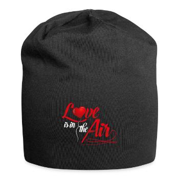 LOVE is in the air - Liebe Herz Romantik Beziehung - Jersey-Beanie - Schwarz - Vorne