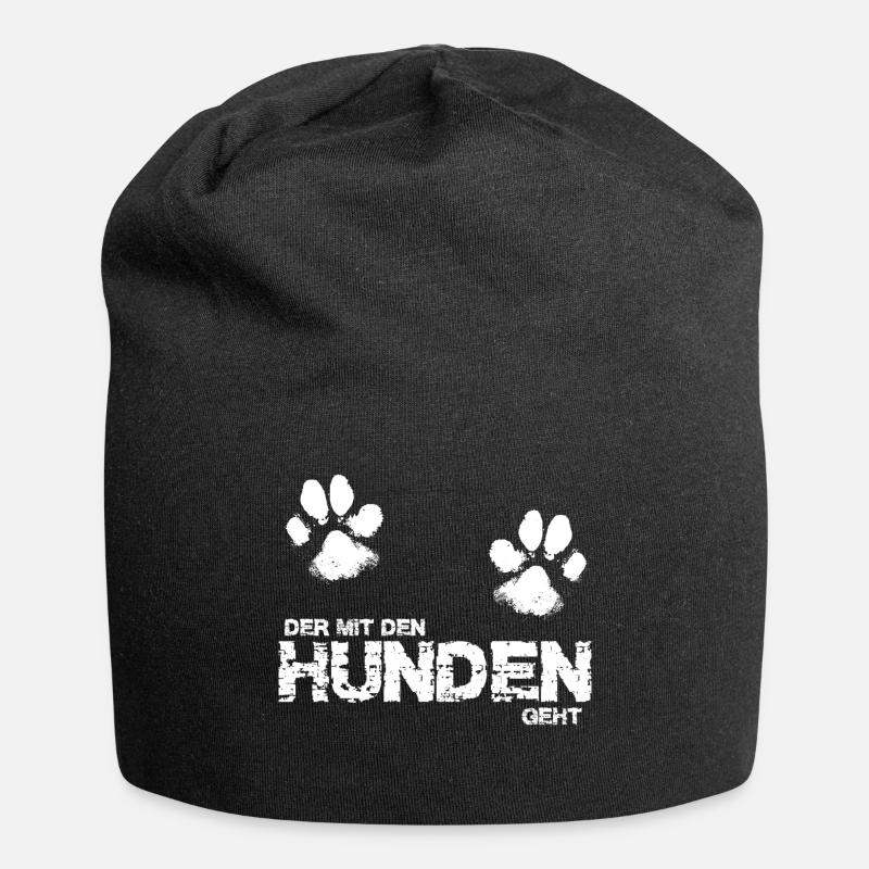 Der mit den Hunden geht 3 - Jersey-Beanie - Schwarz