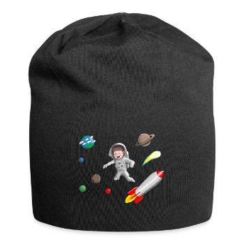Space - Garçon astronaute - Bonnet en jersey - noir - Devant
