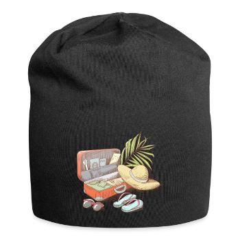 Sommerurlaub - Jersey-Beanie - Schwarz - Vorne