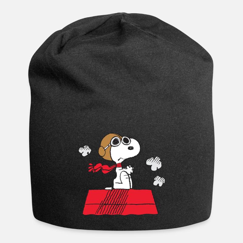 Peanuts Snoopy Pilot - Jersey Beanie - black