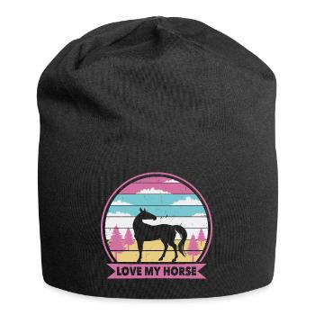 I love my horse - Jersey Beanie - black - Front