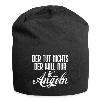 Der tut nichts. Der will nur angeln [white] - Jersey-Beanie - Schwarz - Vorne