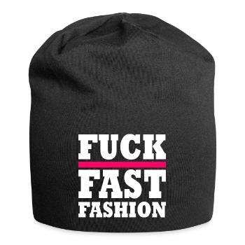 Fuck fast fashion - Bonnet en jersey - noir - Devant
