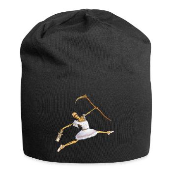 Das außergewöhnliche Hobby des Sensenmannes - Jersey-Beanie - Schwarz - Vorne