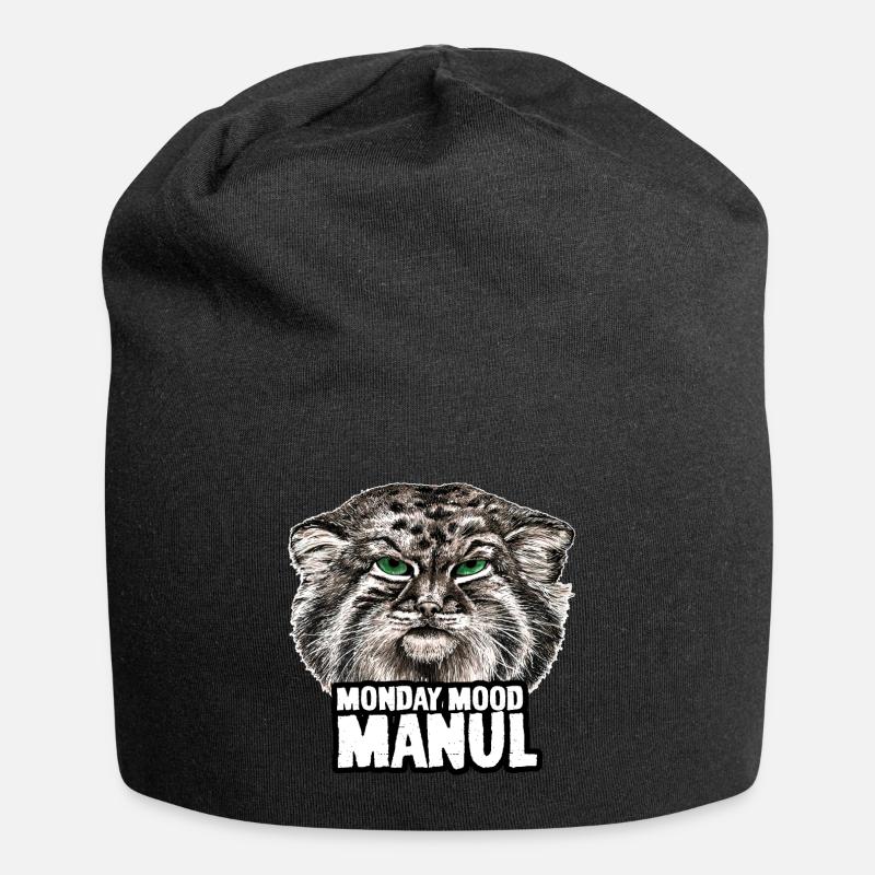 Manul weiss - Jersey-Beanie - Schwarz