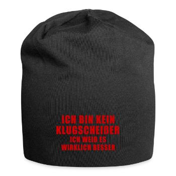 KEIN KLUGSCHEIßER Geschenk Besserwisser Brain Büro - Jersey-Beanie - Schwarz - Vorne