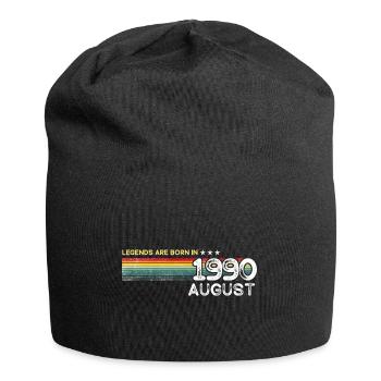 August 1990 Geschenk, geboren 1990, alles Gute zum Geburtstag - Jersey-Beanie - Schwarz - Vorne
