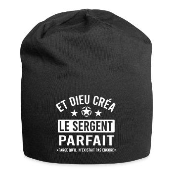 Sergent cadeau drôle militaire gendarme pompier - Bonnet en jersey - noir - Devant