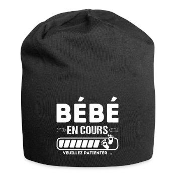 Bébé en cours annonce grossesse naissance humour - Bonnet en jersey - noir - Devant