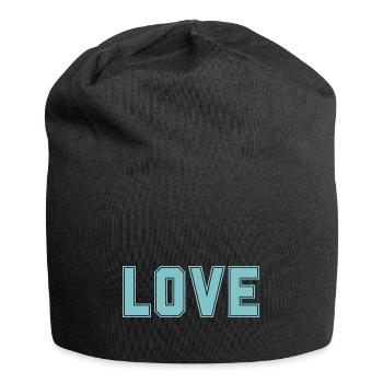 L’AMOUR est le plus important + le plus fort de l’univers - Bonnet en jersey - noir - Devant