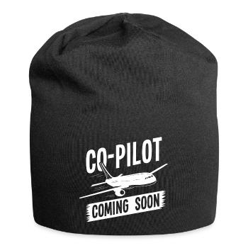 Co-pilote Coming Soon, parents Mama papa pilote professionnel - Bonnet en jersey - noir - Devant