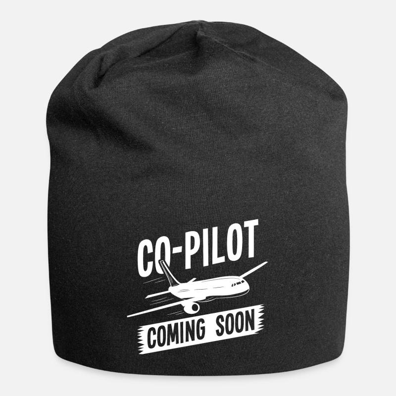 Co-Pilot Coming Soon, Eltern Mama Papa Berufspilot - Jersey-Beanie - Schwarz