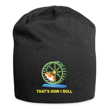 Hamster This Is How I Roll Hamster Wheel Shirt Gif - Jersey Beanie - black - Front