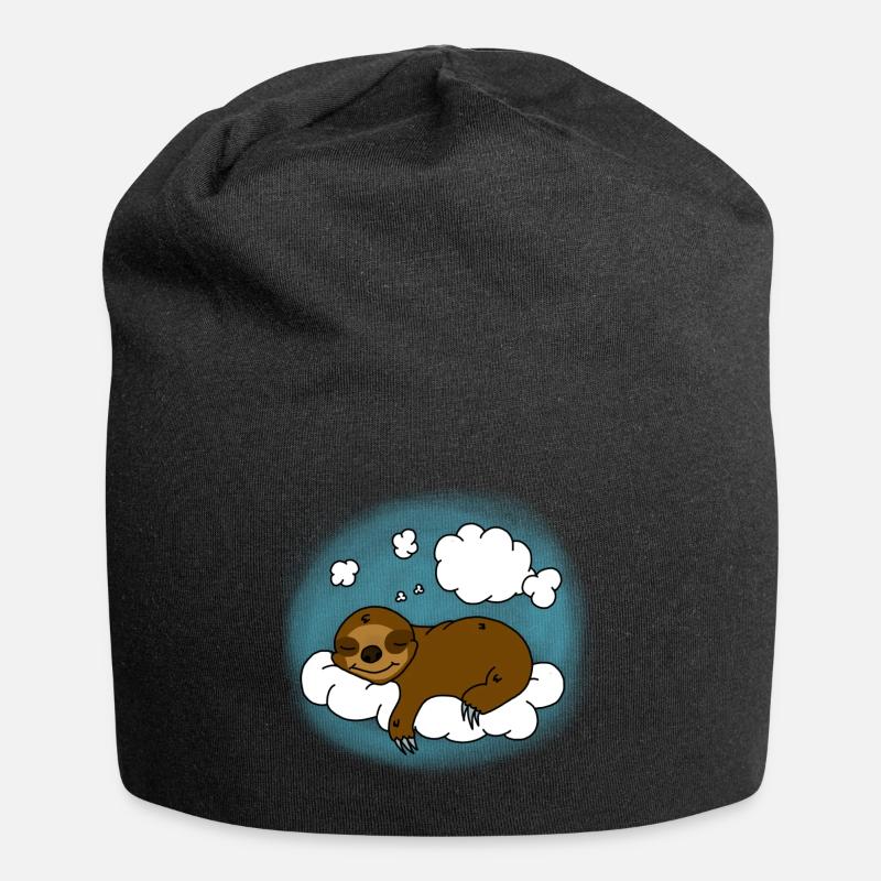 Faultier Chillen Wolken Geschenk - Jersey-Beanie - Schwarz