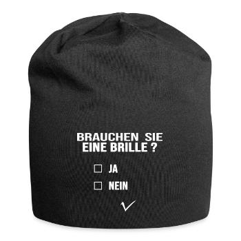 optiker augenoptiker optik sehtest visus - Jersey-Beanie - Schwarz - Vorne