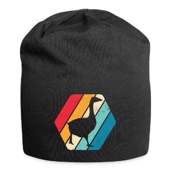 Goose Migratory Bird Bird Animal Nature Retro - Jersey Beanie - black - Front
