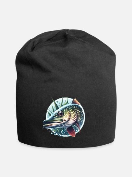 Pêche aux carnassiers du brochet - Bonnet en jersey - noir