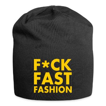 Fuck fast fashion - Bonnet en jersey - noir - Devant
