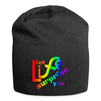Let life surprise you! Super Spruch - super Design - Jersey Beanie - black - Front