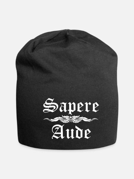 Sapere Aude - lateinisches Sprichwort - Jersey-Beanie - Schwarz