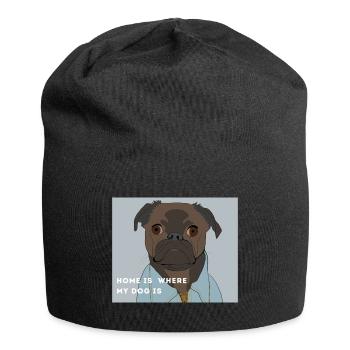 HUND - Das Zuhause ist, wo mein Hund ist - Jersey-Beanie - Schwarz - Vorne