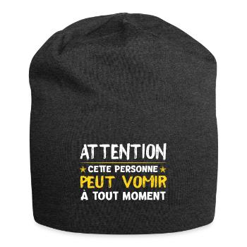 Vomito cadeau drôle alcool vomir - Bonnet en jersey - charbon - Devant