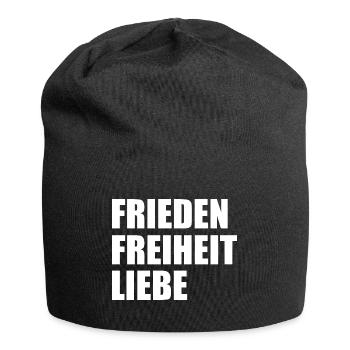 Frieden freiheit liebe - Jersey-Beanie - Schwarz - Vorne