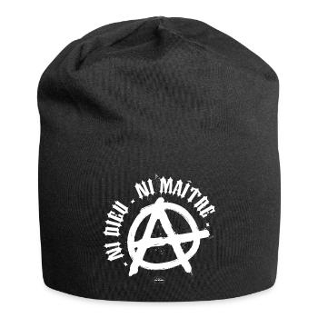 Weder Gott noch Meister - Jersey-Beanie - Schwarz - Vorne