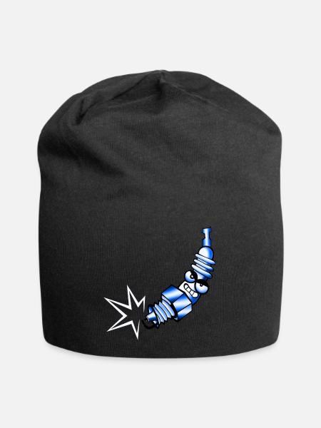 Zündkerze Comic blau - Jersey-Beanie - Schwarz