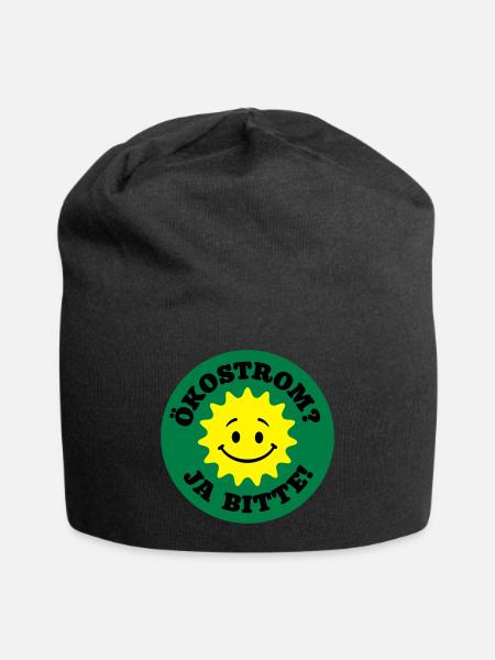 ökostrom ja bitte, atomkraft nein danke, bio öko - Jersey-Beanie - Schwarz