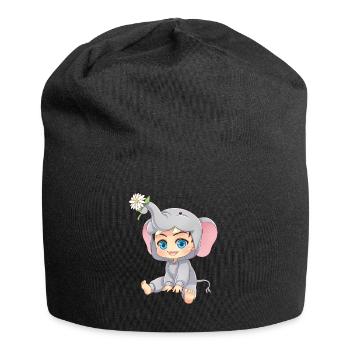 MOSBIES Elefant Blume Chibi Cosplay Geschenk - Jersey-Beanie - Schwarz - Vorne