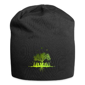 Green Tree - Natur Baum Stadt urban Geschenk - Jersey-Beanie - Schwarz - Vorne