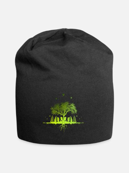 Green Tree - Natur Baum Stadt urban Geschenk - Jersey-Beanie - Schwarz