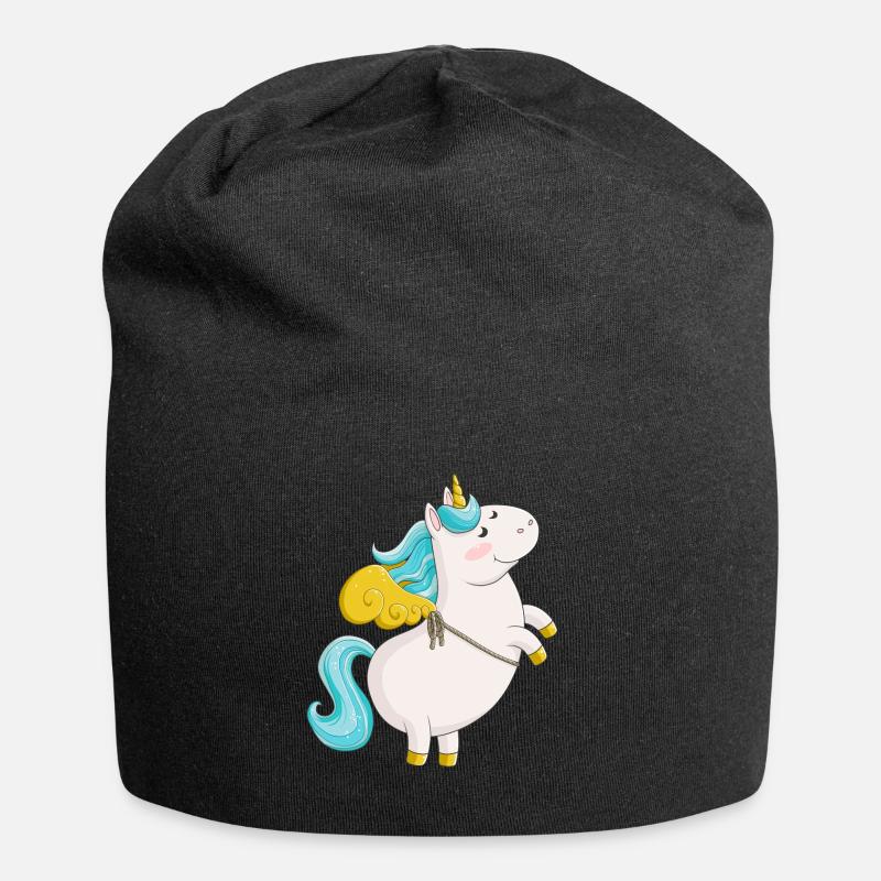 Fliegendes Comic Einhorn - Jersey-Beanie - Schwarz
