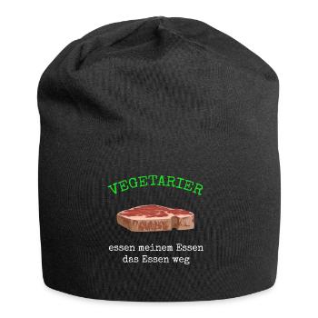 Vegetarier essen meinem Essen das Essen weg - Jersey-Beanie - Schwarz - Vorne
