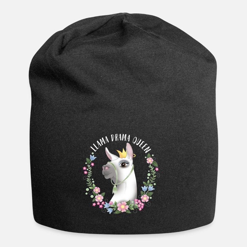 Llama Drama Queen - Bonnet en jersey - noir